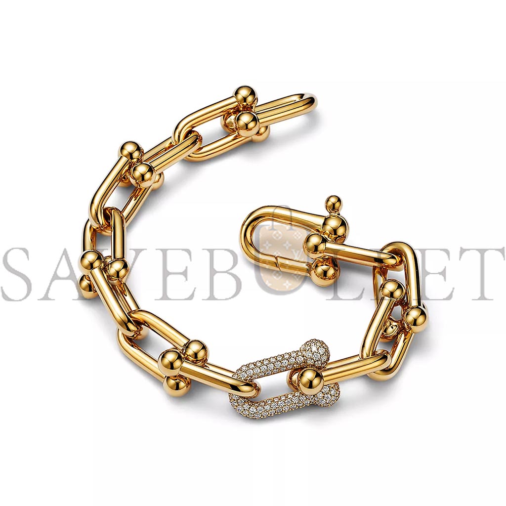 T*f*ny large link bracelet in yellow gold with diamonds